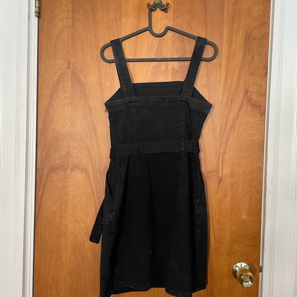 Black denim Hollister belted mini dress- adjustable straps and waist. - Picture 7 of 7